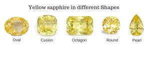 Different Shapes of Yellow Sapphire