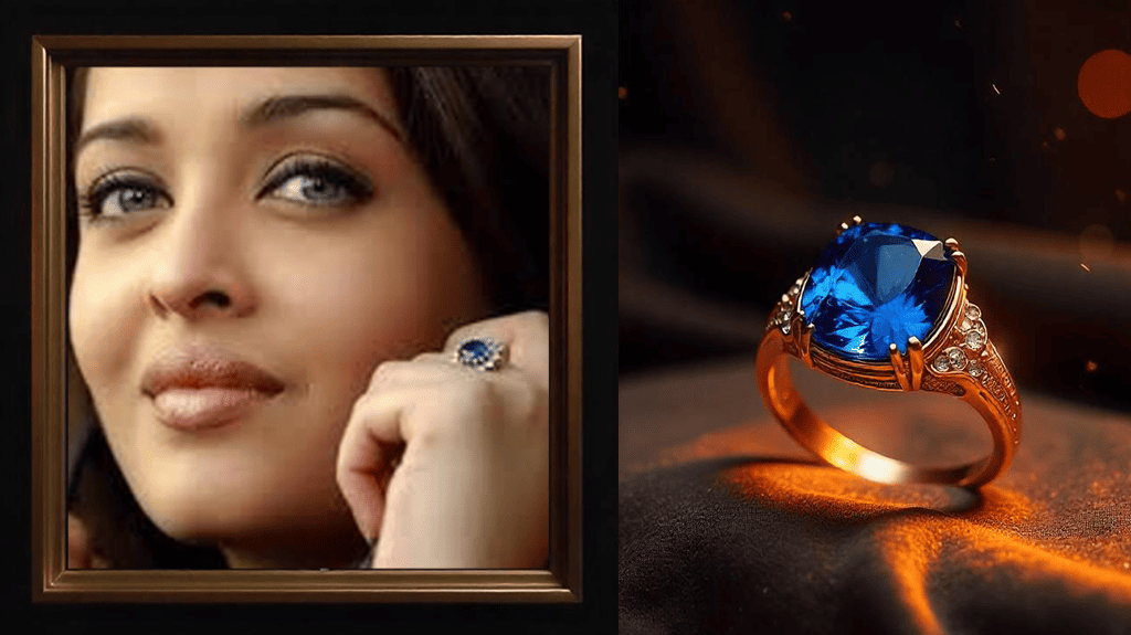 aishwarya ray wearing blue sapphire ring