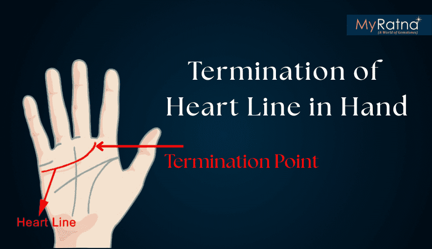 Termination of Heart Line in Hand