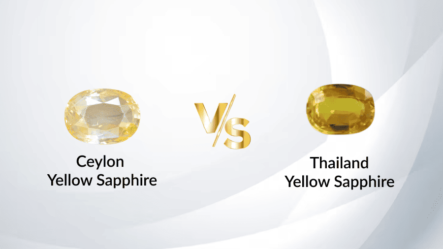 Ceylon  v/s Thailand Yellow Sapphire