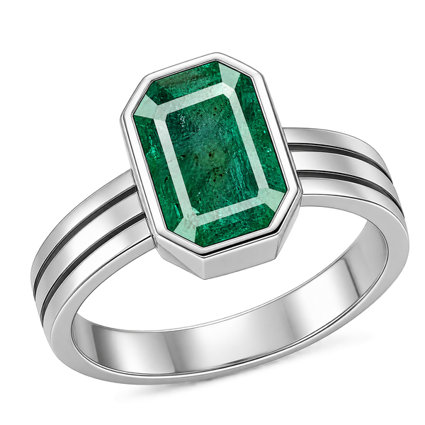 Silver Emerald Ring