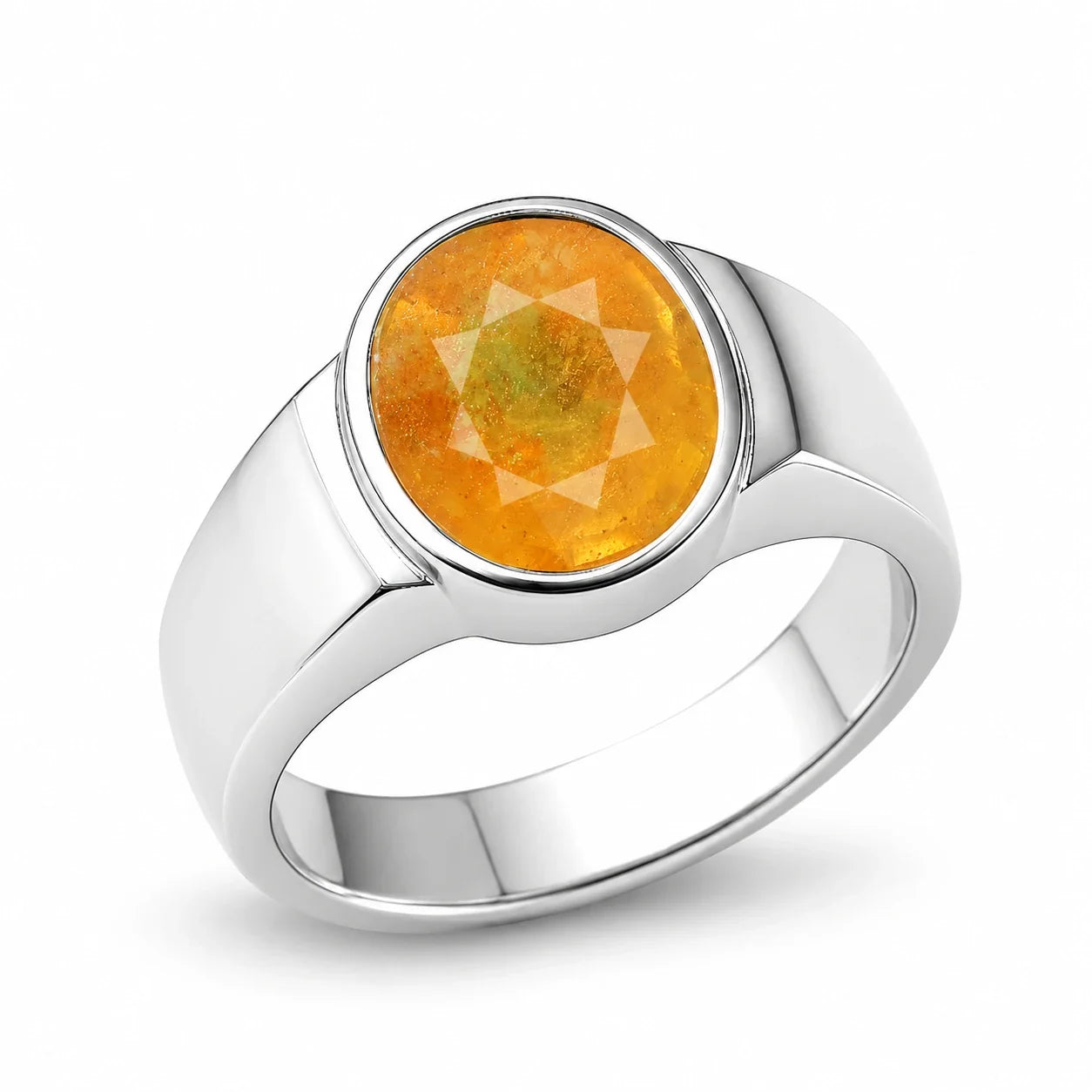 Yellow Sapphire Ring for Men