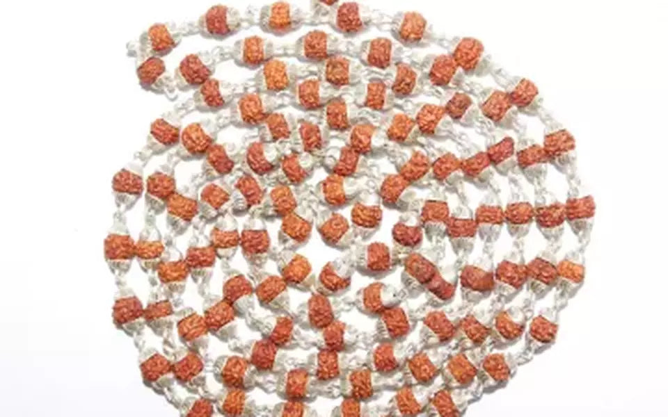 5 Mukhi Nepali Rudraksha 925 Sterling Silver Mala - 4 MM