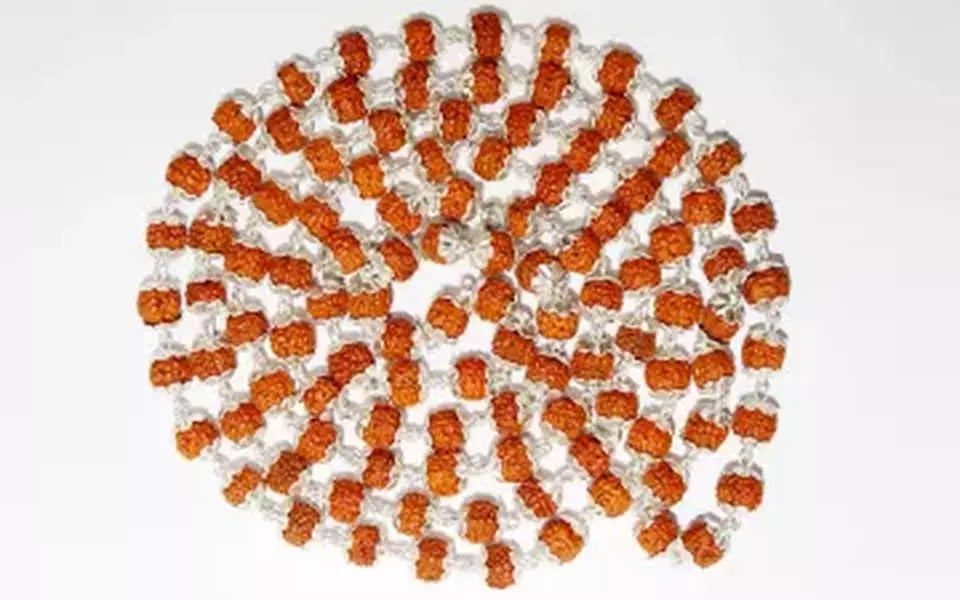 5 Mukhi Nepali Rudraksha 925 Sterling Silver Mala - 5 MM