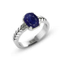 925 Pure Sterling Silver Men's Blue Sapphire Ring