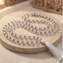 108 Beads Diamond Cut Sphatik Jaap Mala with Silver Cap (Quartz - 6 MM, 8 MM & 10 MM)