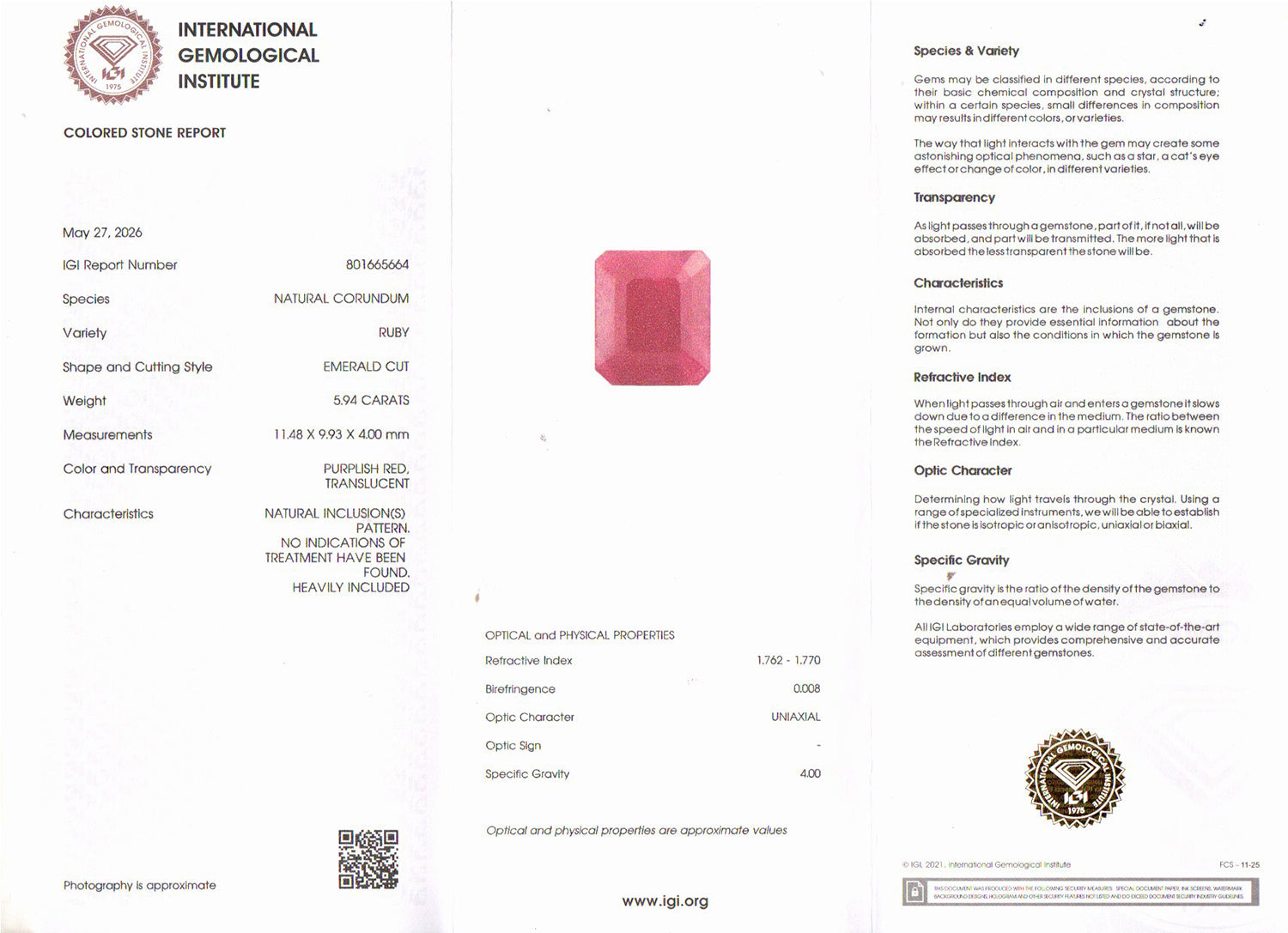 Ruby - 5.94 Carat