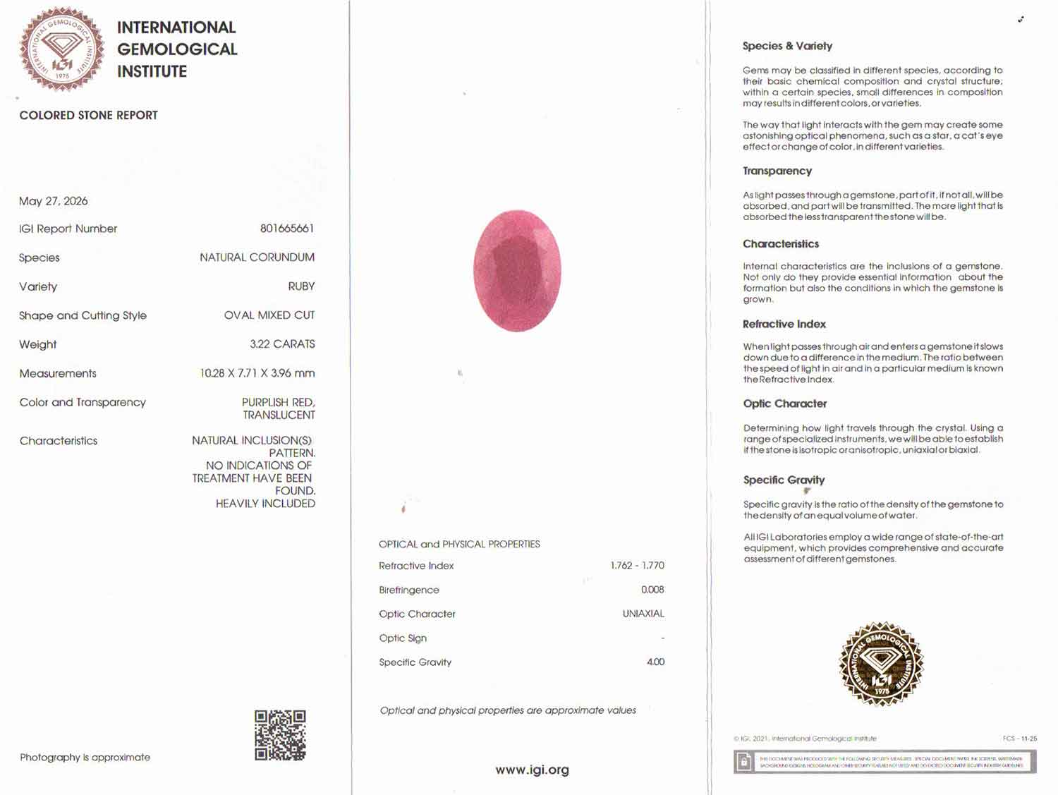 Ruby - 3.22 Carat