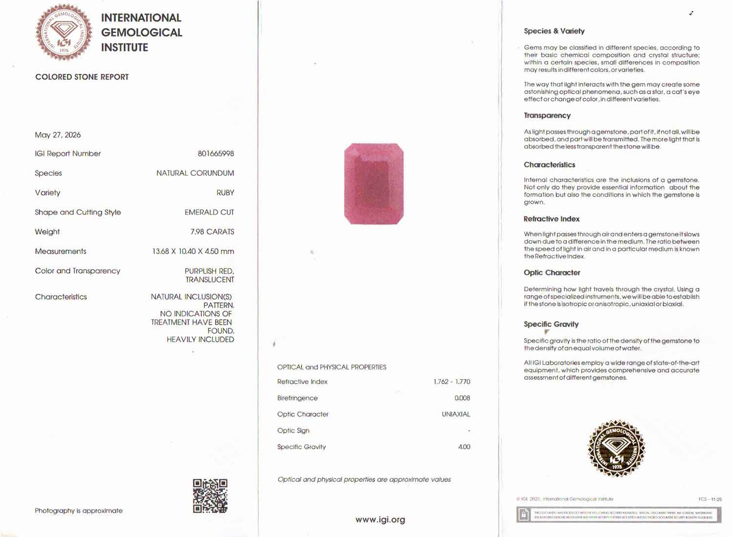 Ruby - 7.98 Carat