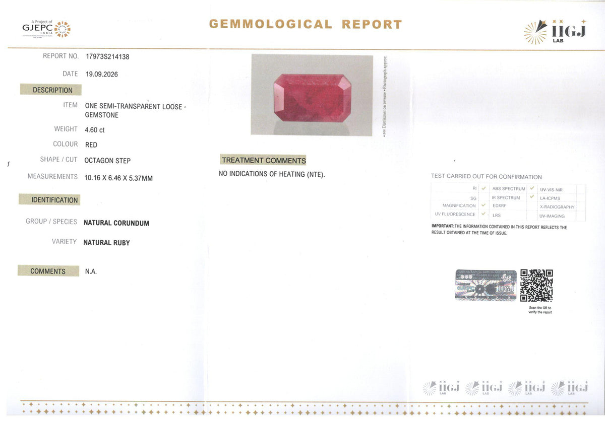 Ruby - 4.60 Carat