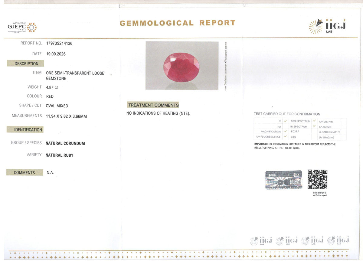 Ruby - 4.87 Carat