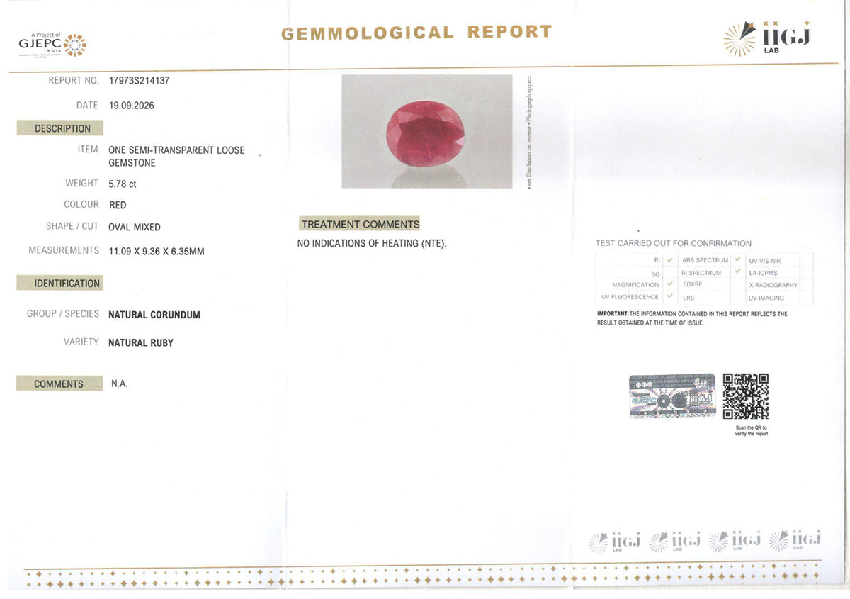 Ruby - 5.78 Carat