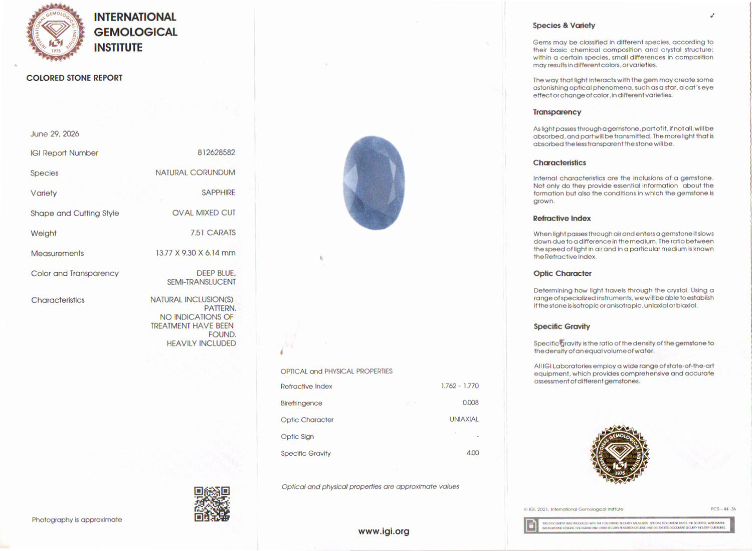 Blue Sapphire - 7.51 Carat