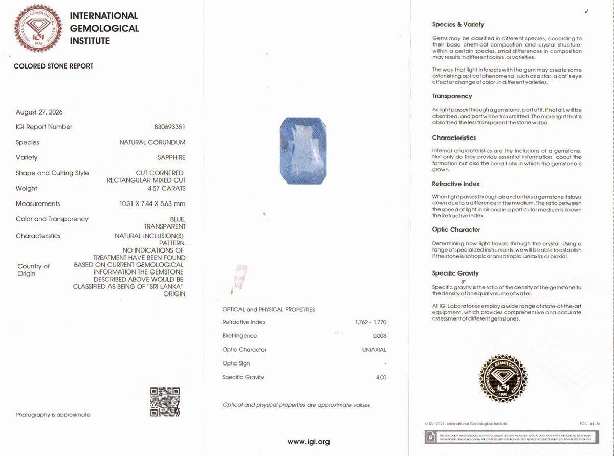 Blue Sapphire - 4.57 Carat