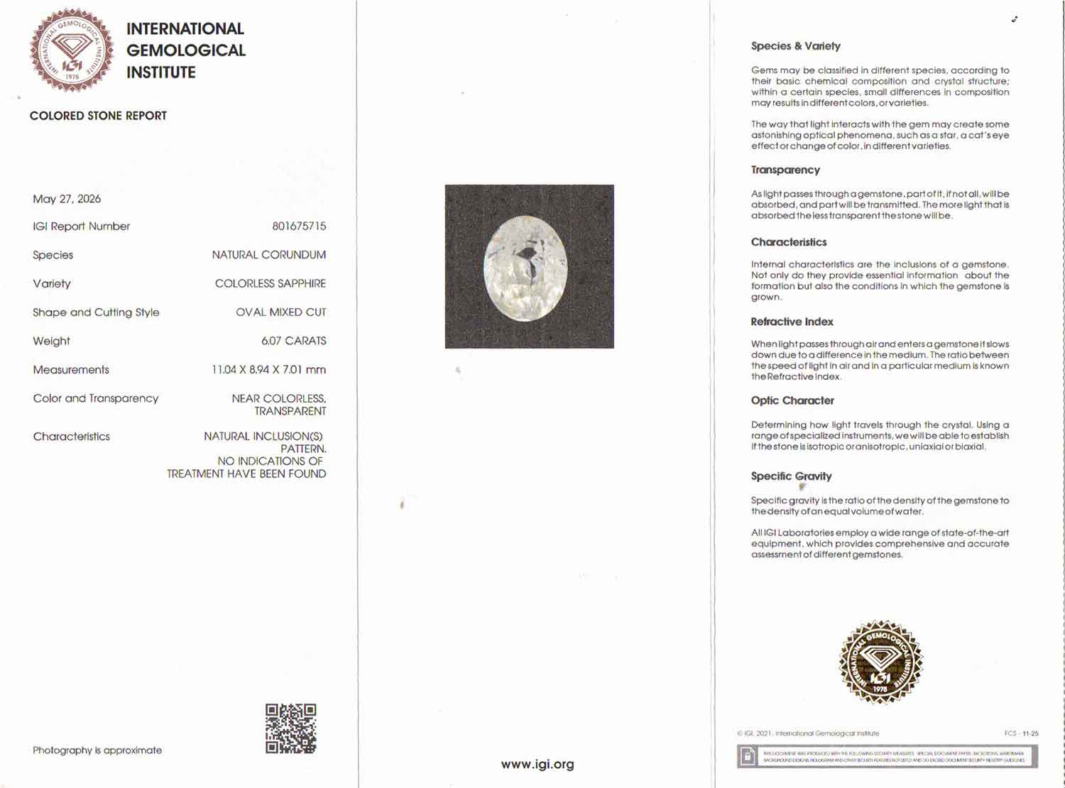 White Sapphire - 6.07 Carat