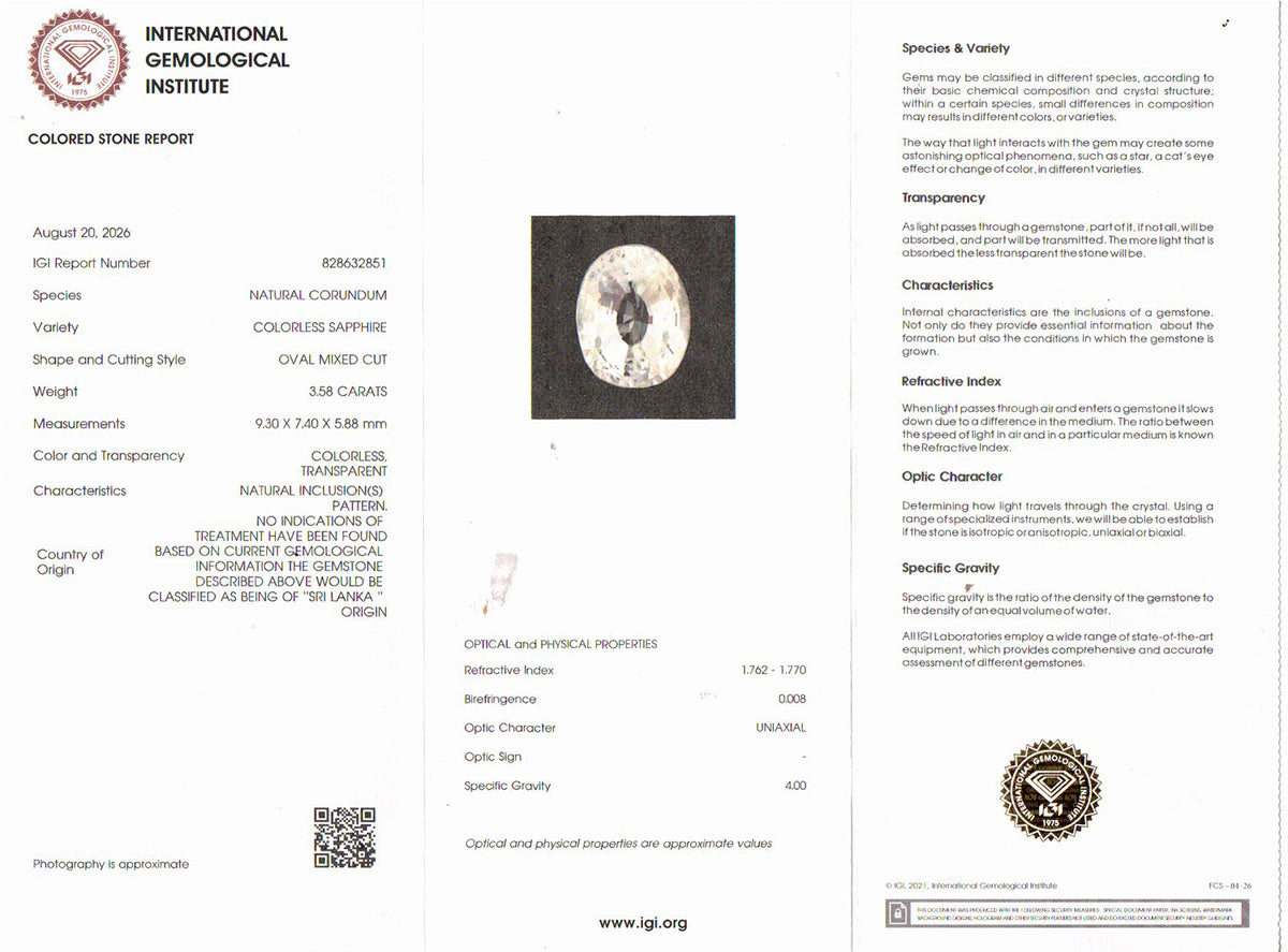 White Sapphire - 3.58 Carat