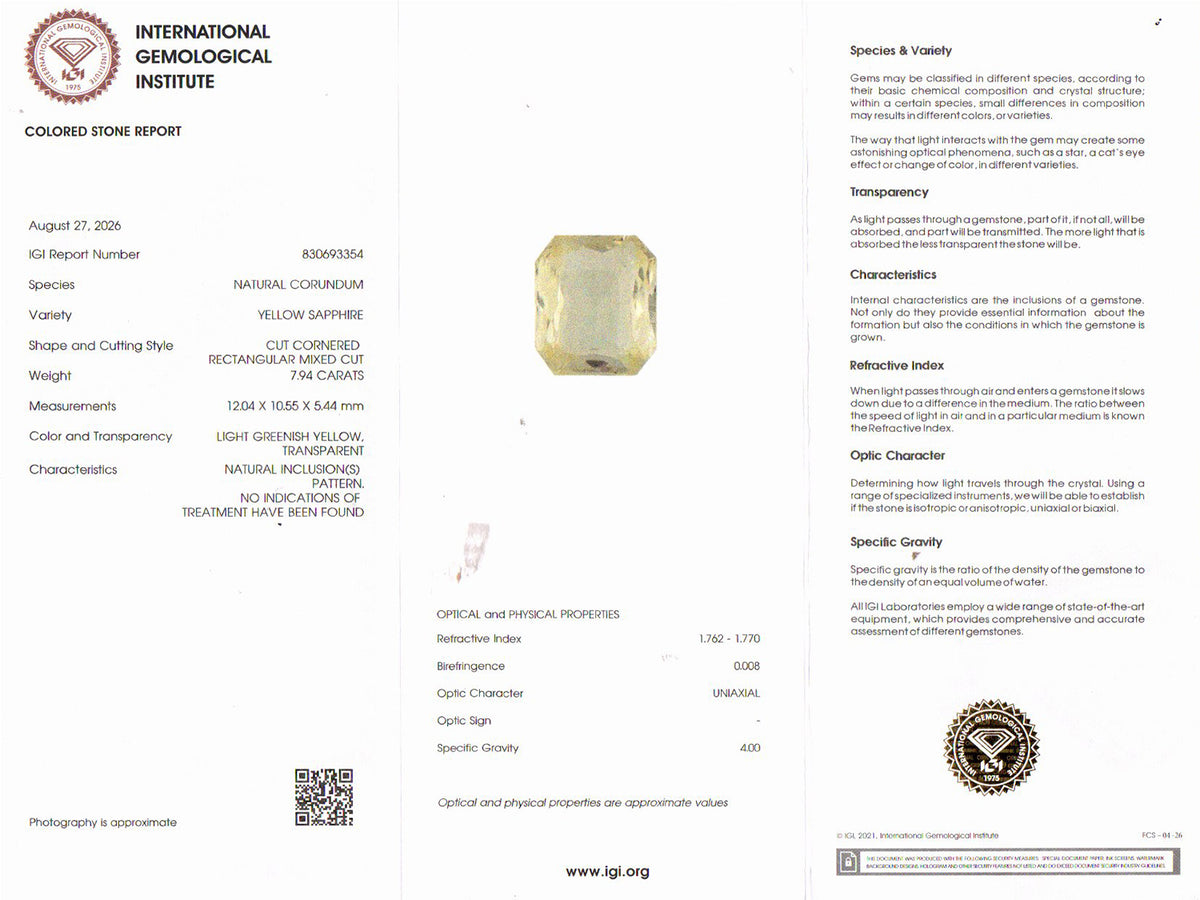 Yellow Sapphire - 7.94 Carat