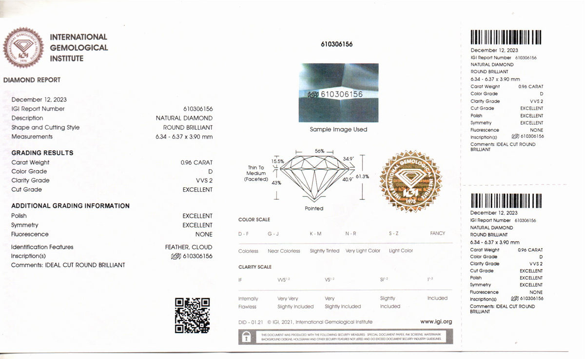 Natural Diamond - 0.96 Carat