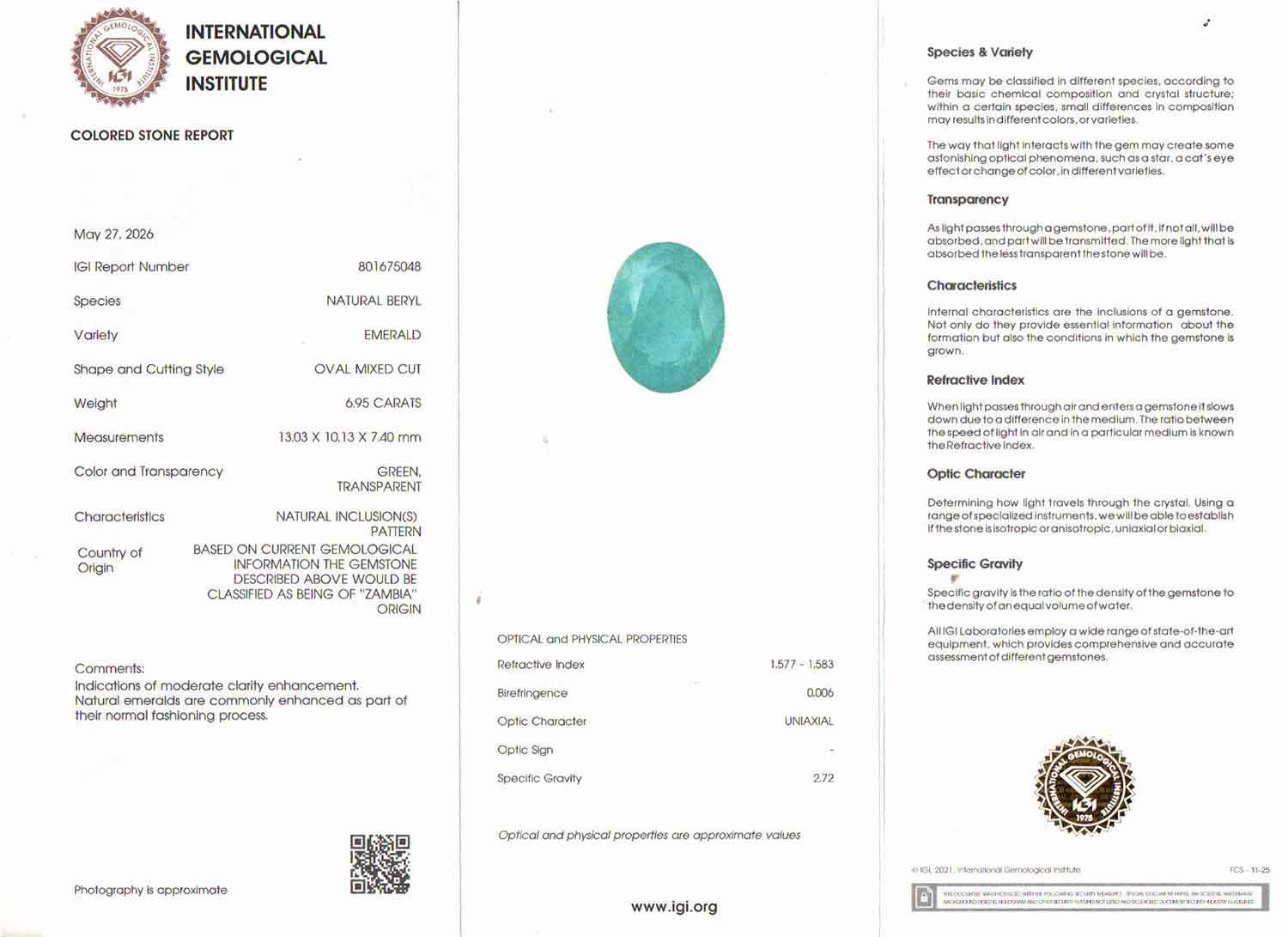 Emerald - 6.95 Carats