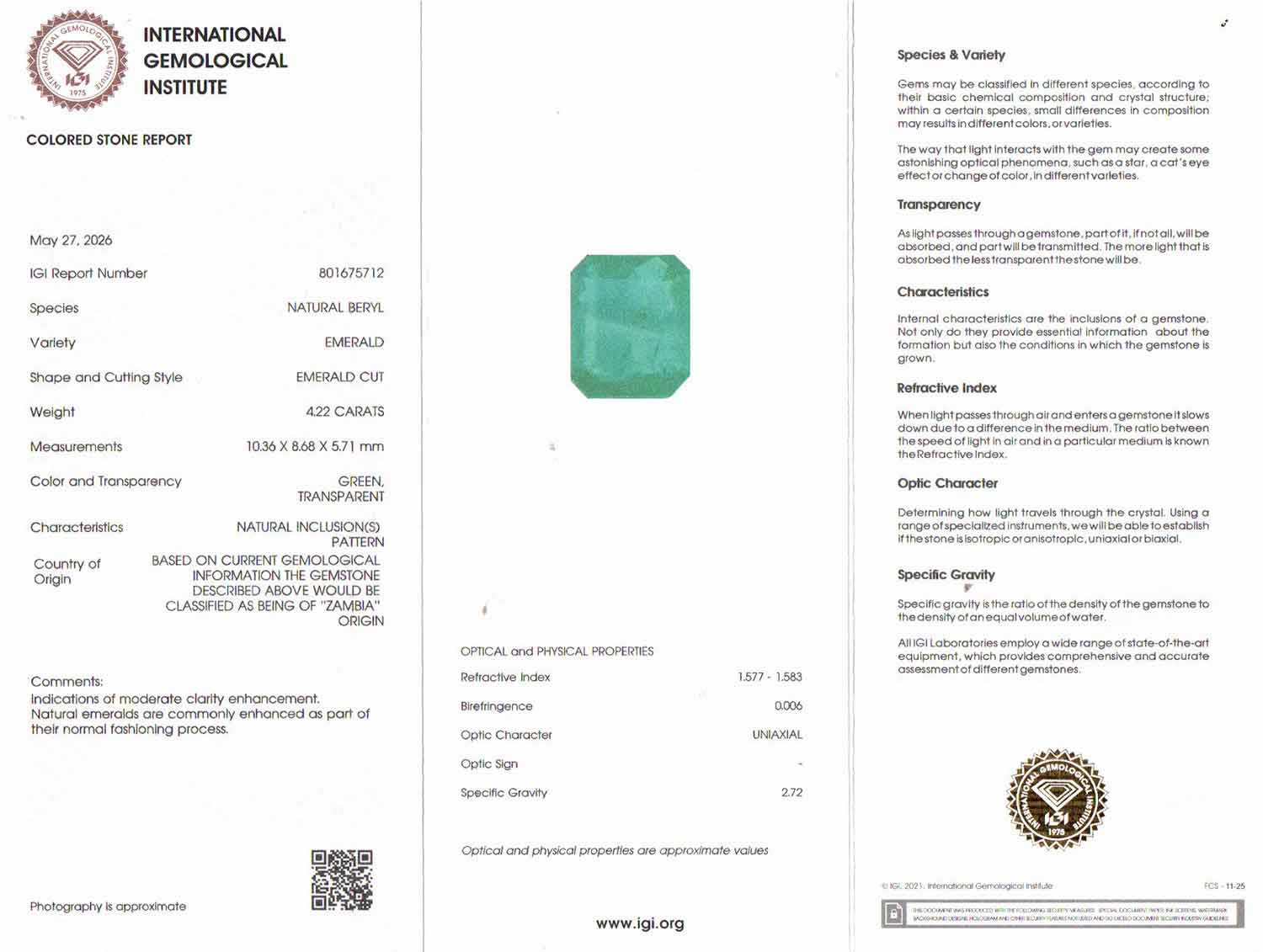 Emerald - 4.22 Carats