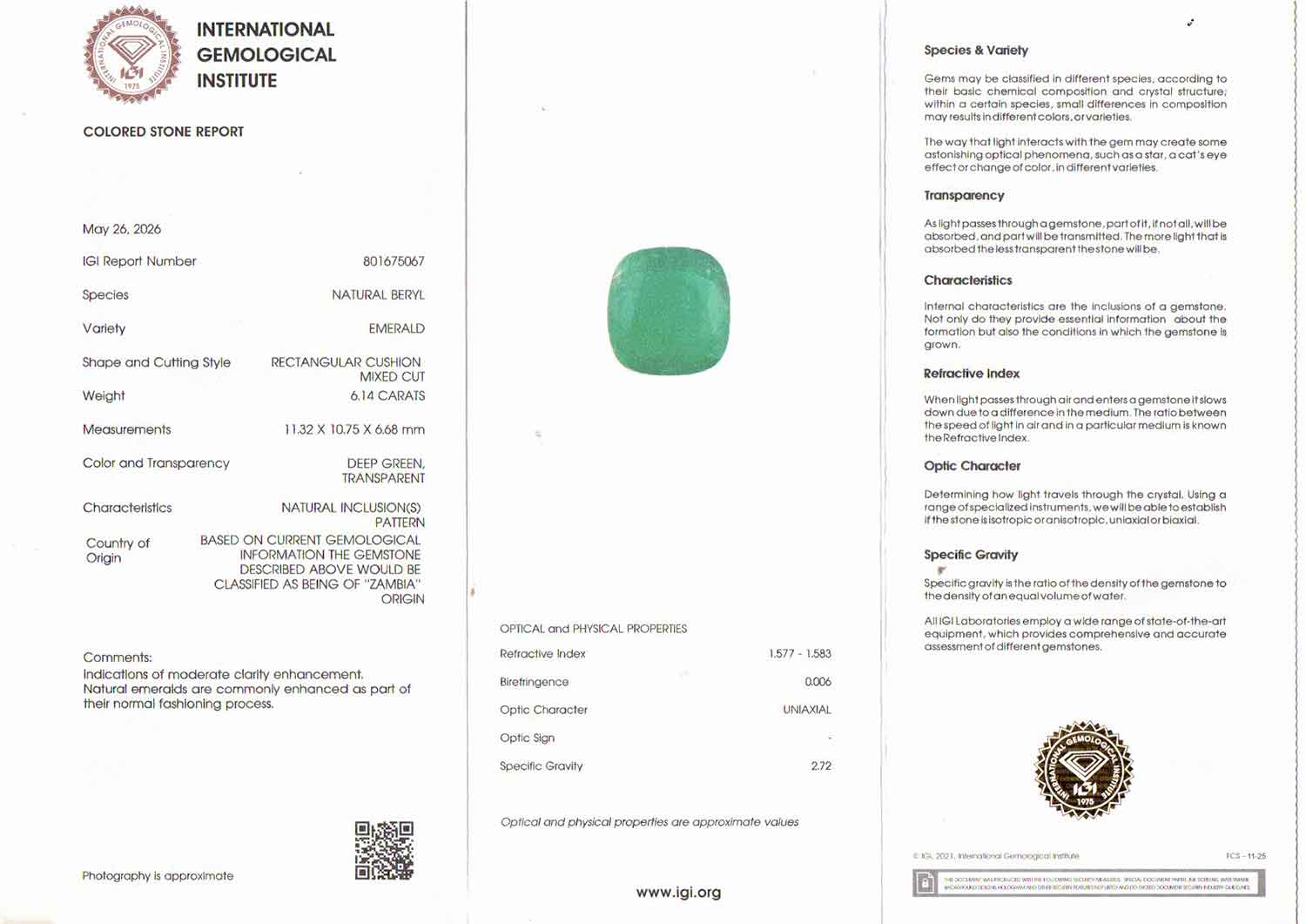 Emerald - 6.14 Carats