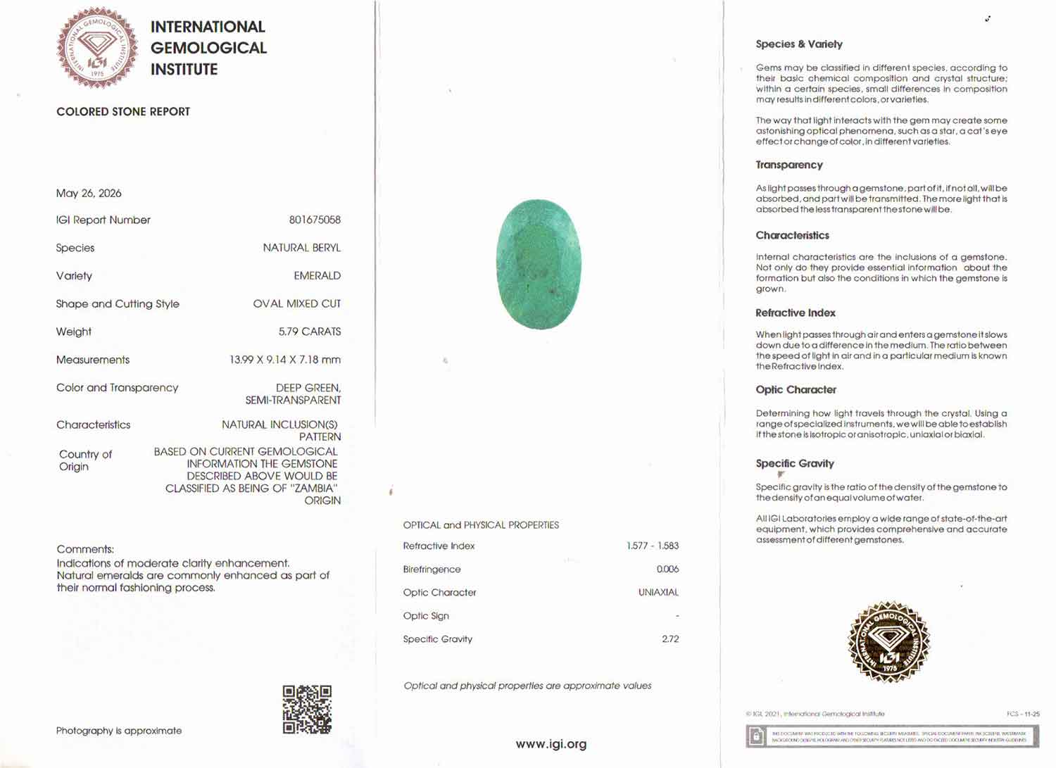 Emerald - 5.79 Carats