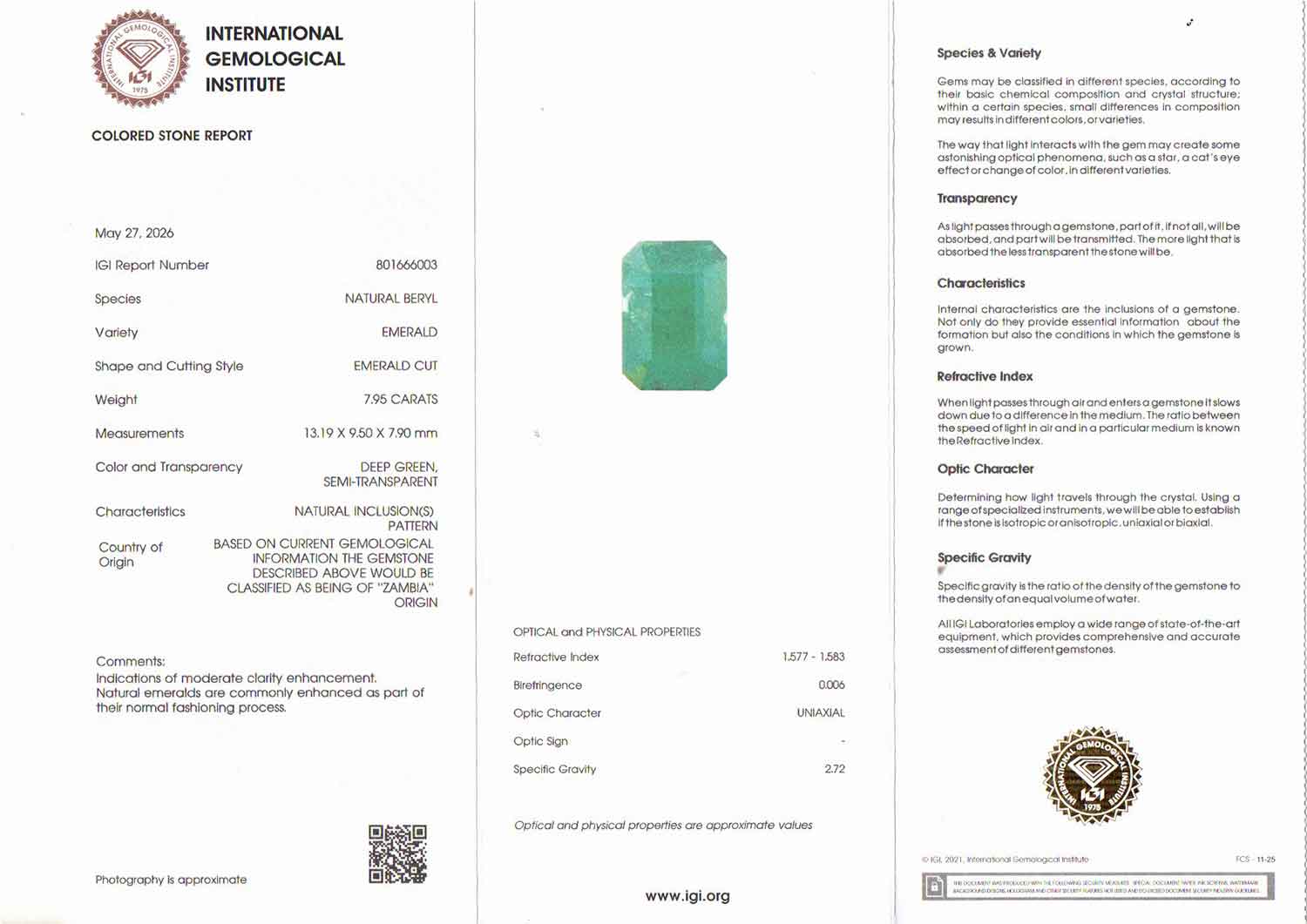 Emerald - 7.95 Carats