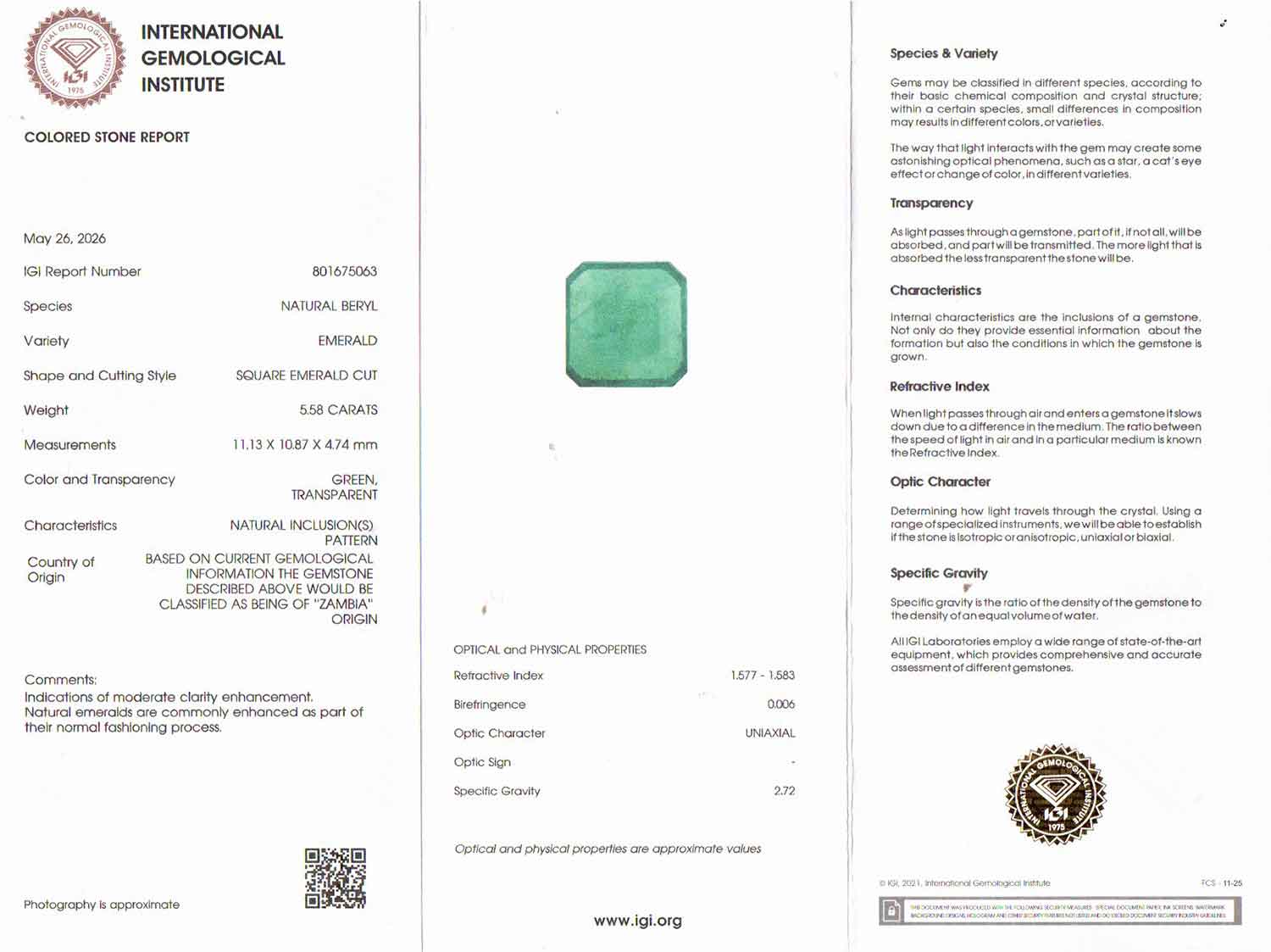 Emerald - 5.58 Carat