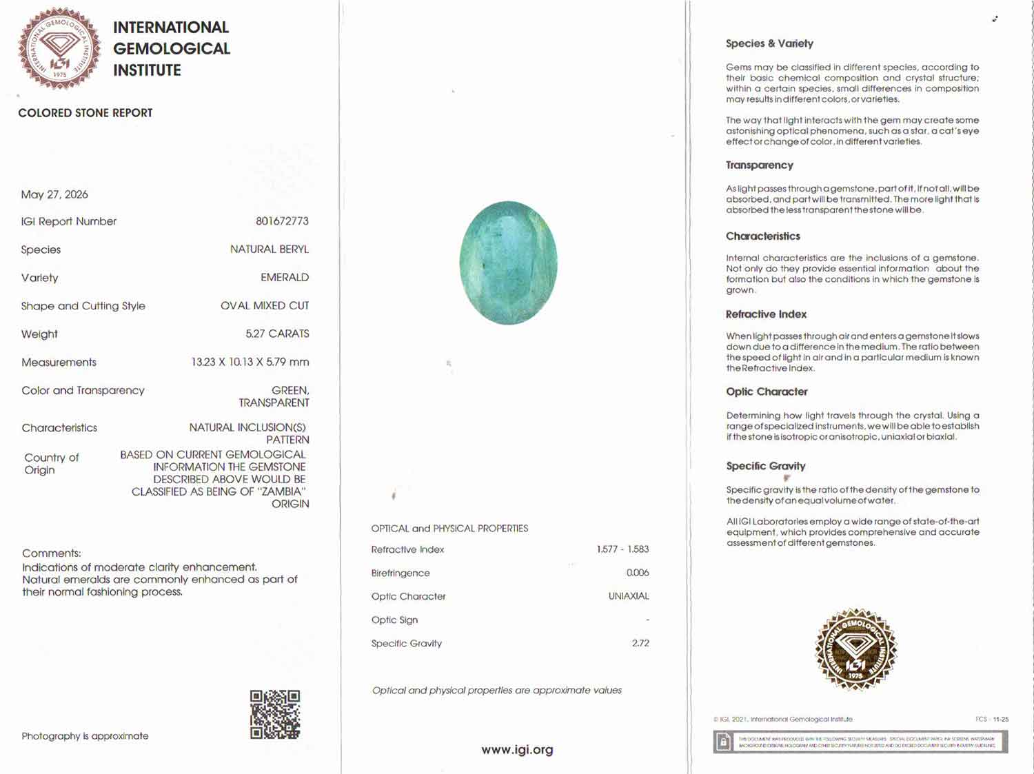 Emerald - 5.27 Carat