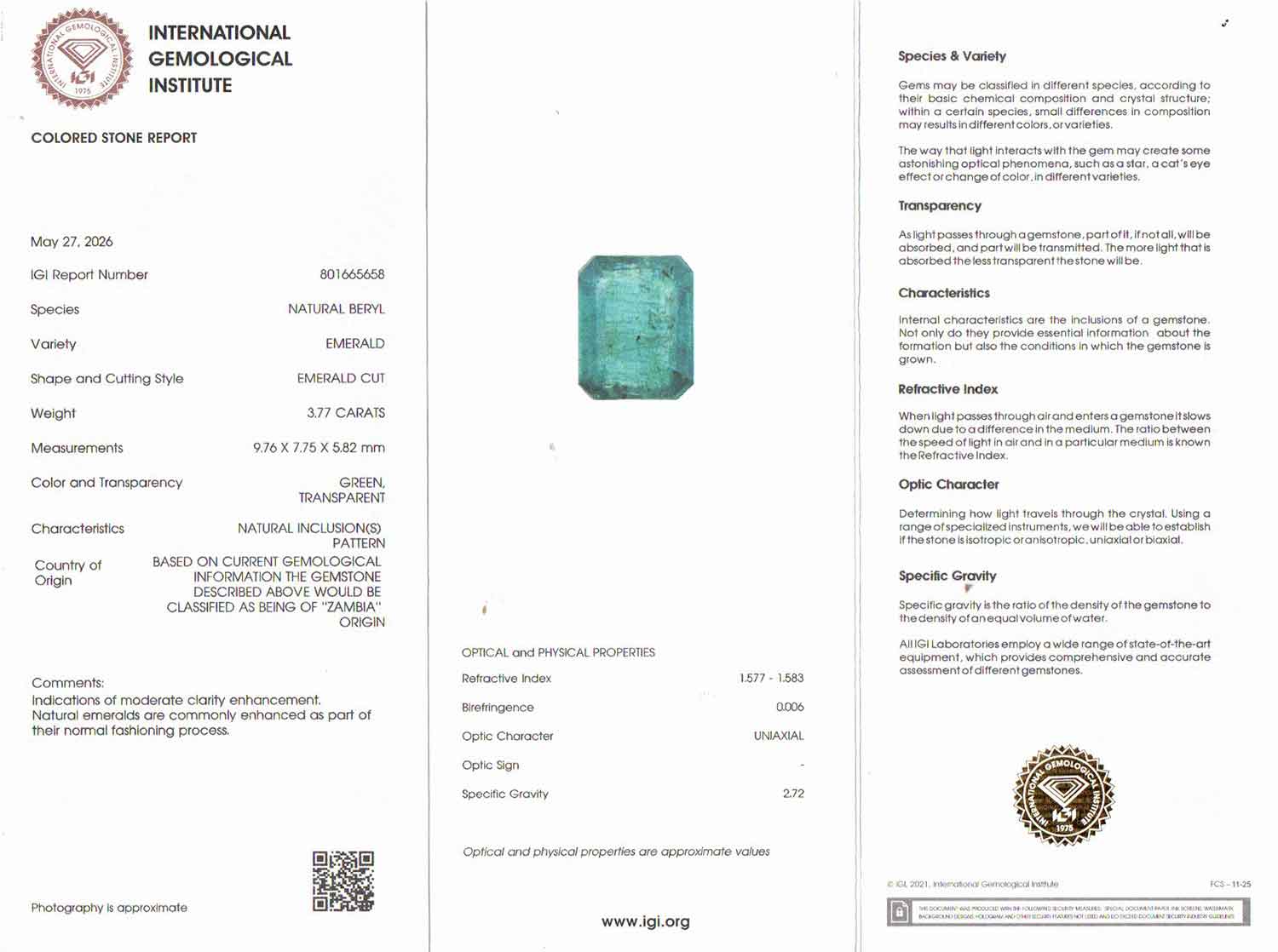 Emerald - 3.77 Carat