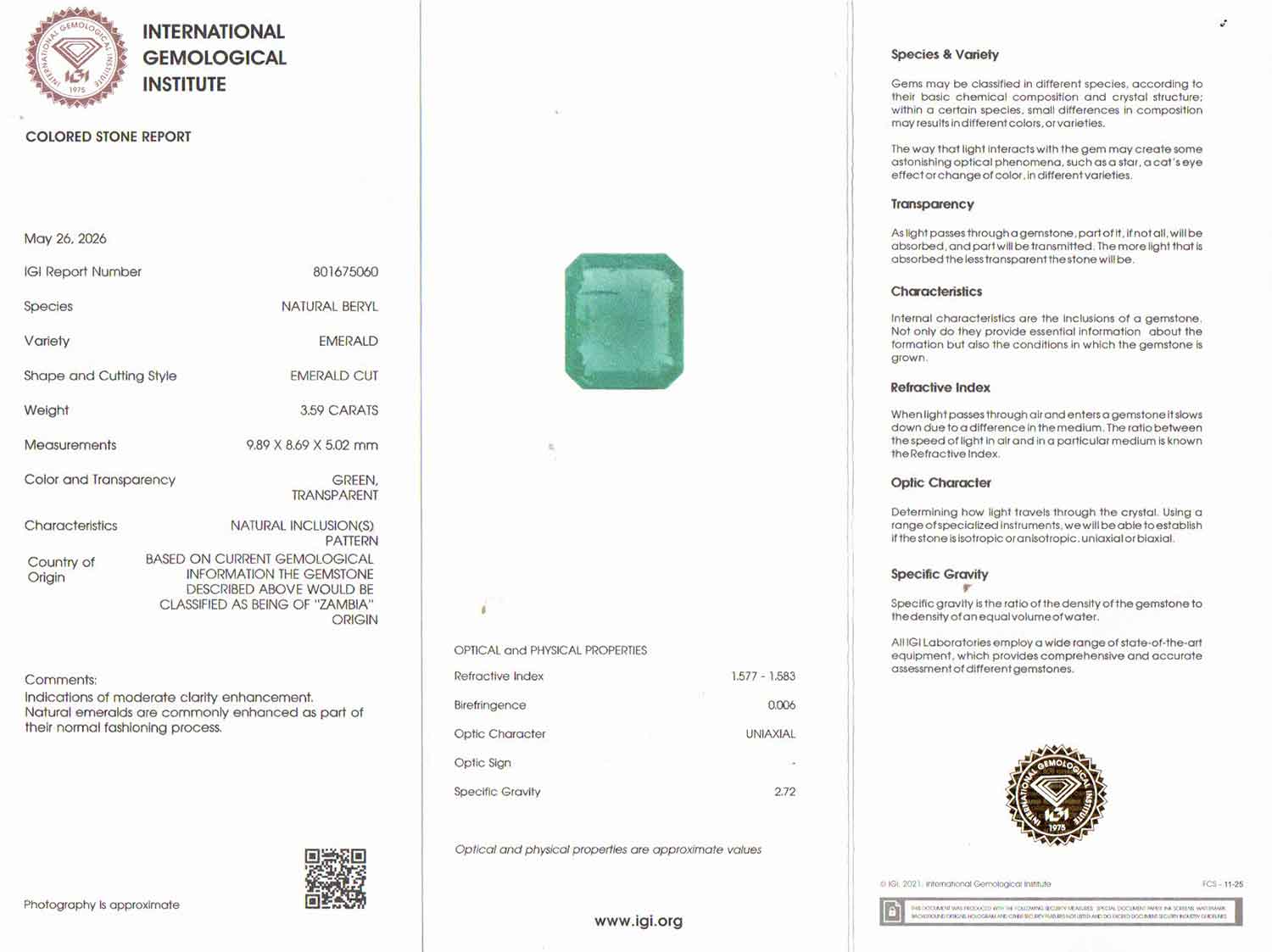 Emerald - 3.59 Carat