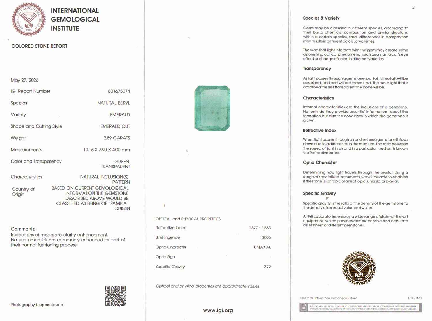 Emerald - 2.89 Carat