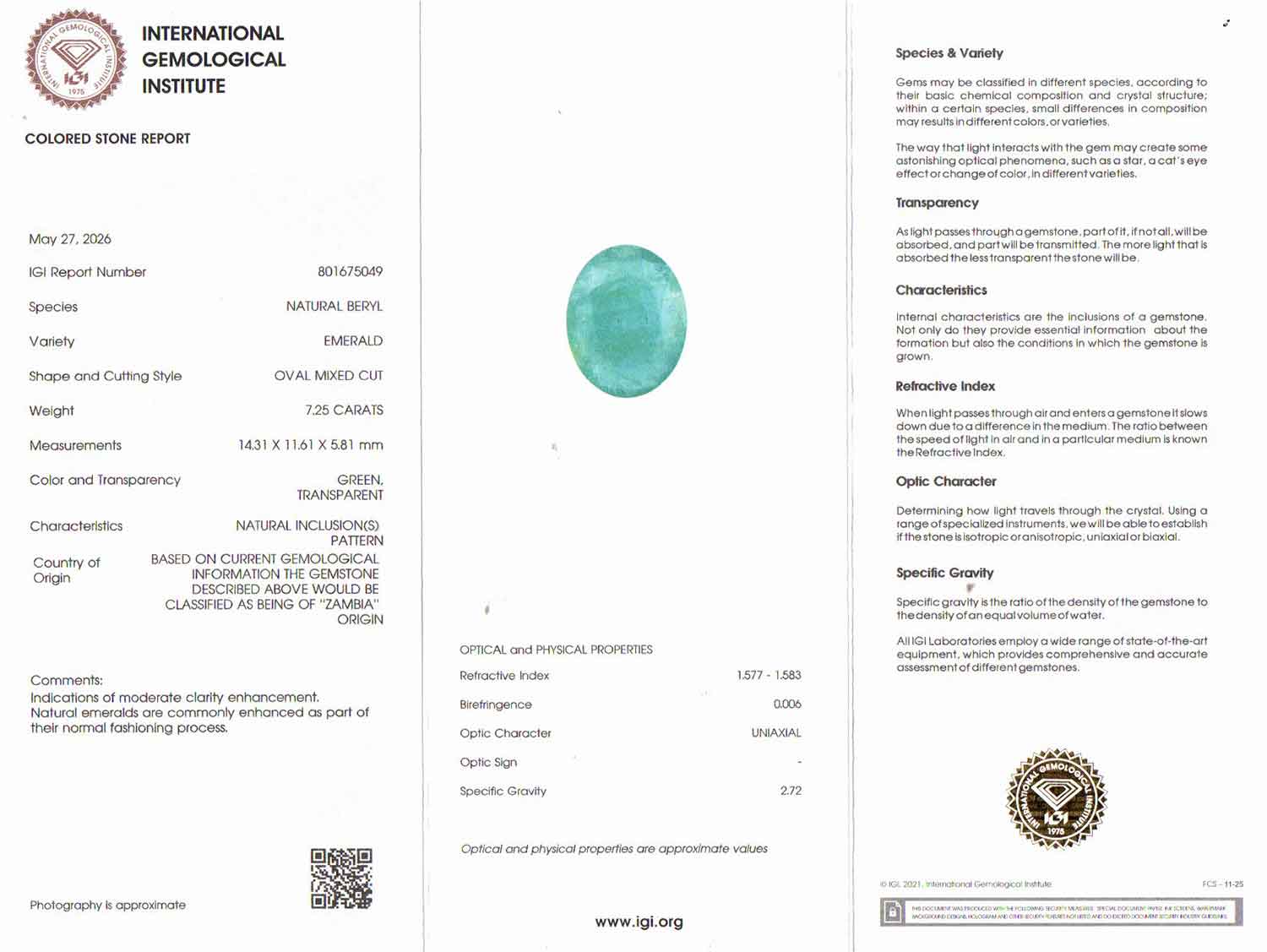 Emerald - 7.25 Carat