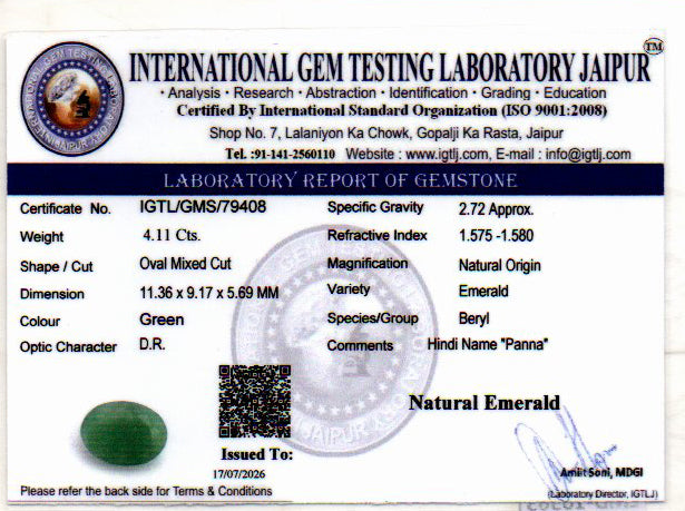 Emerald - 4.11 Carat