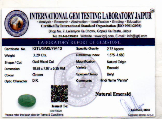 Emerald - 3.29 Carat