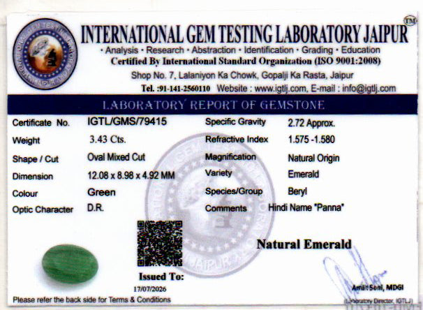 Emerald - 3.43 Carat