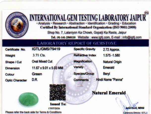 Emerald - 3.71 Carat
