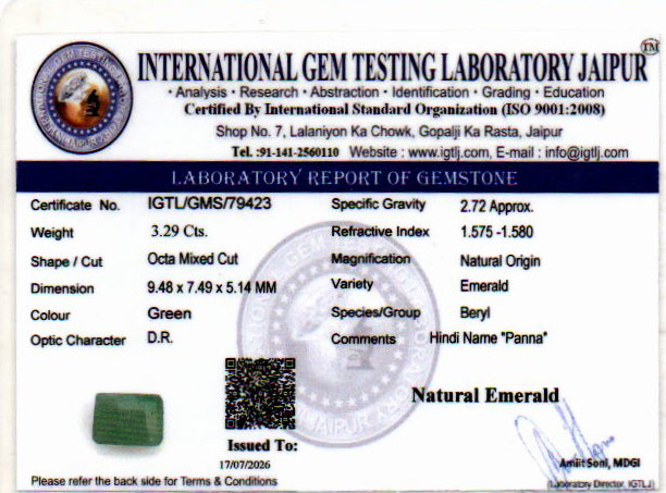 Emerald - 3.29 Carat