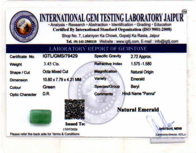 Emerald - 3.45 Carat