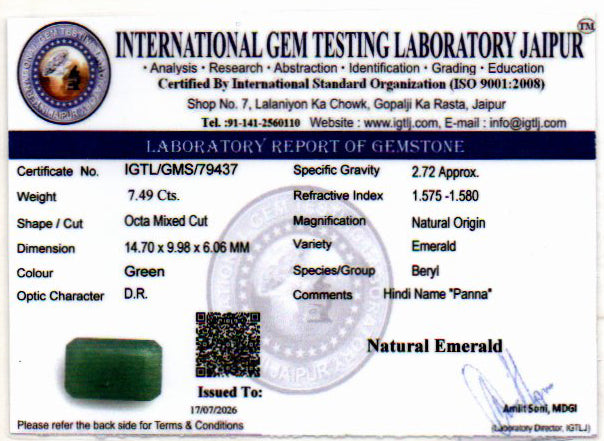 Emerald - 7.49 Carat