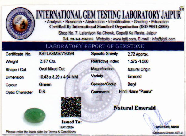 Emerald - 2.87 Carat