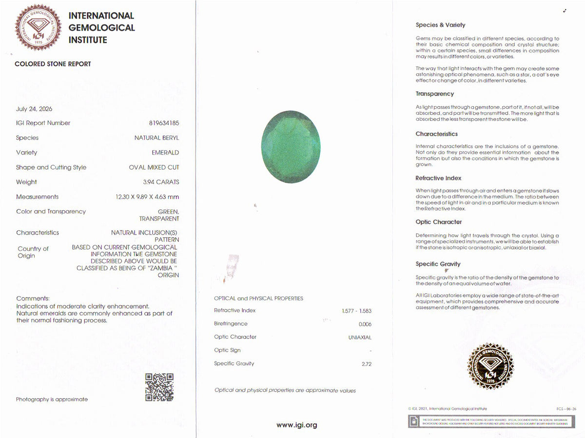 Emerald - 3.94 Carat