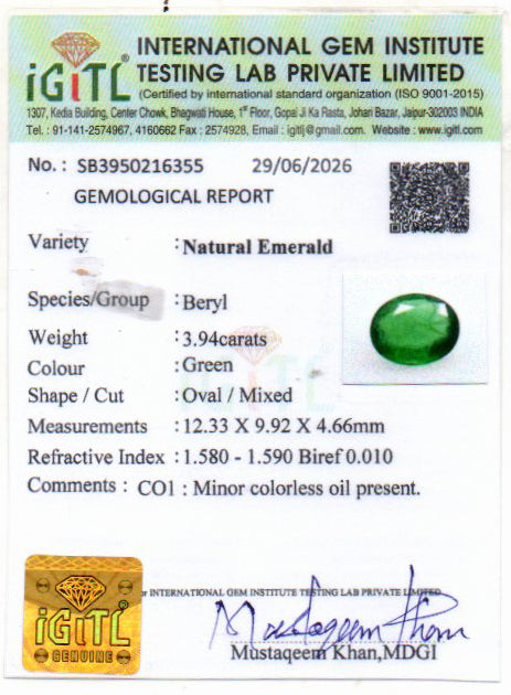 Emerald - 3.94 Carat