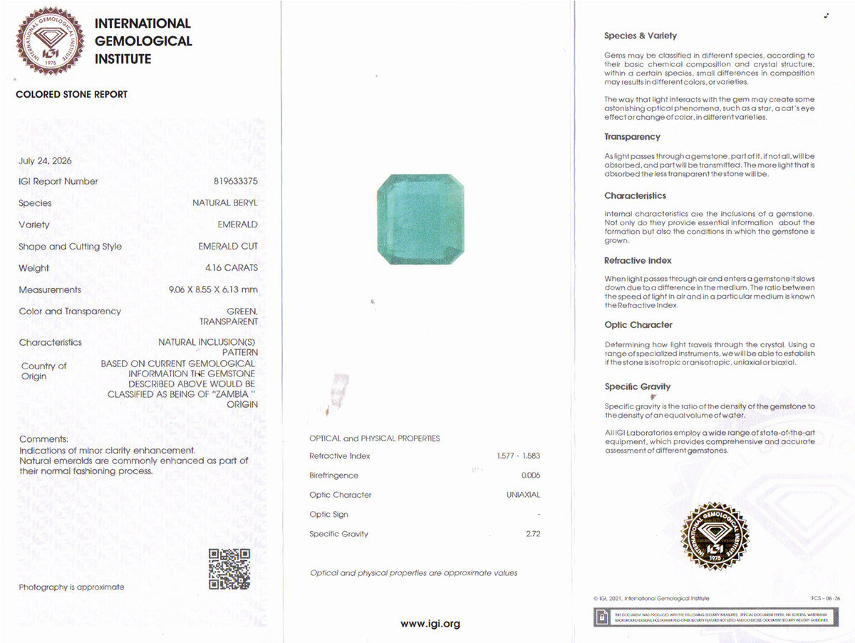 Emerald - 4.16 Carat