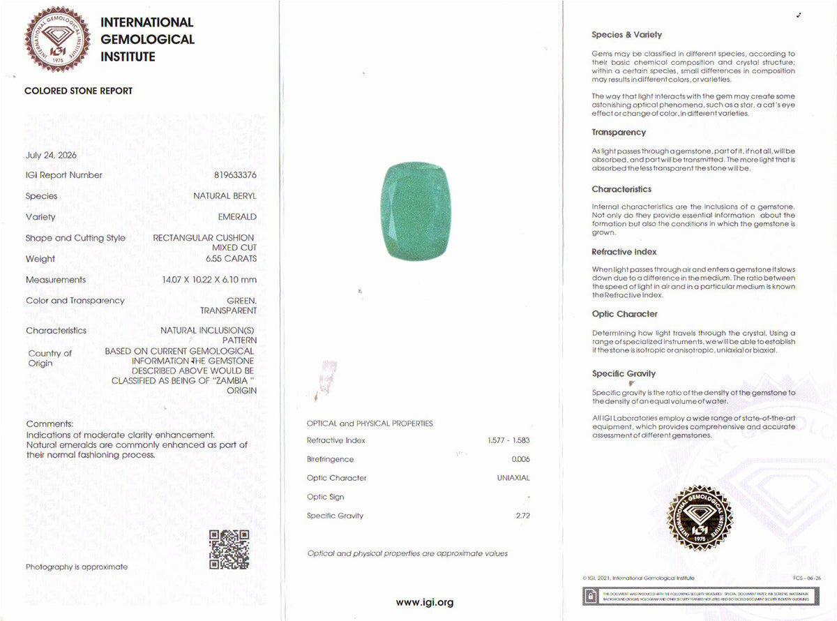 Emerald - 6.55 Carat
