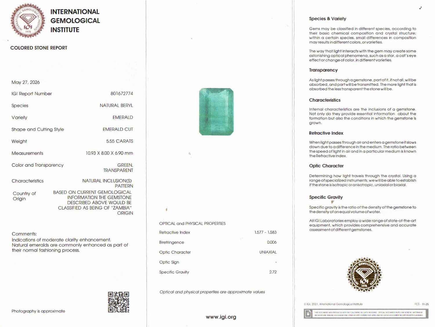 Emerald - 5.55 Carats