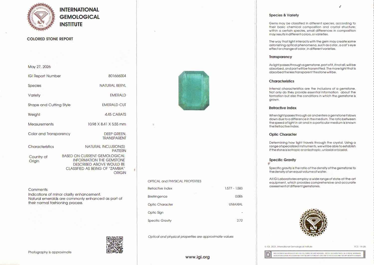 Emerald - 4.45 Carats