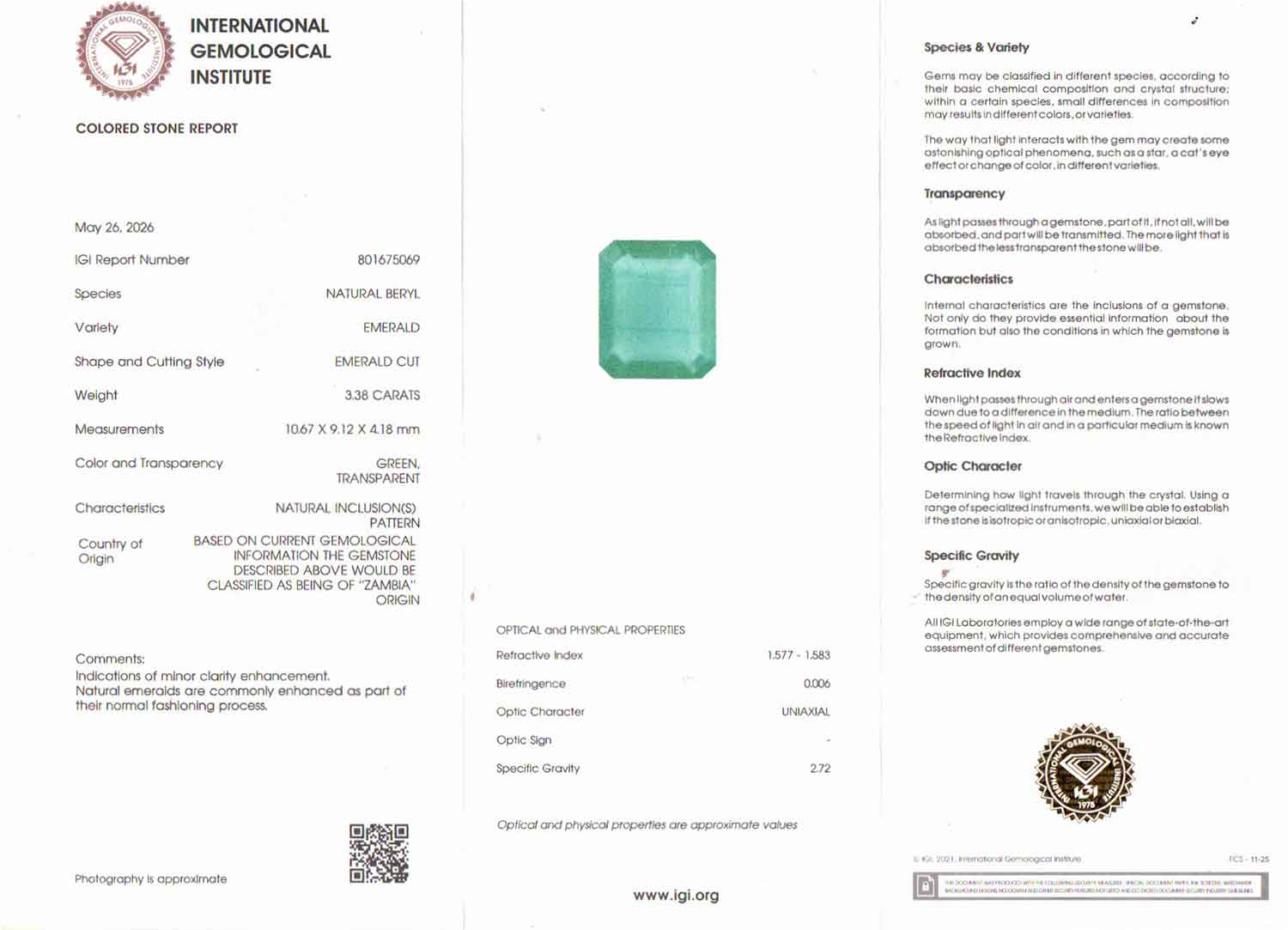 Emerald - 3.38 Carats