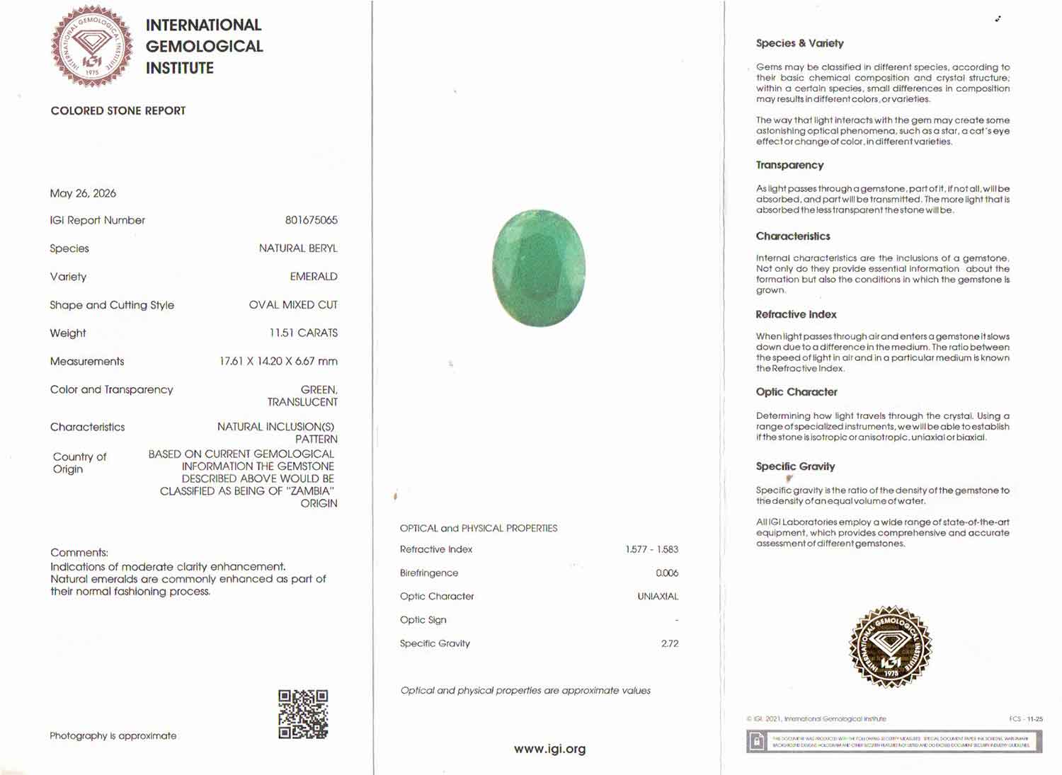 Emerald - 11.51 Carats