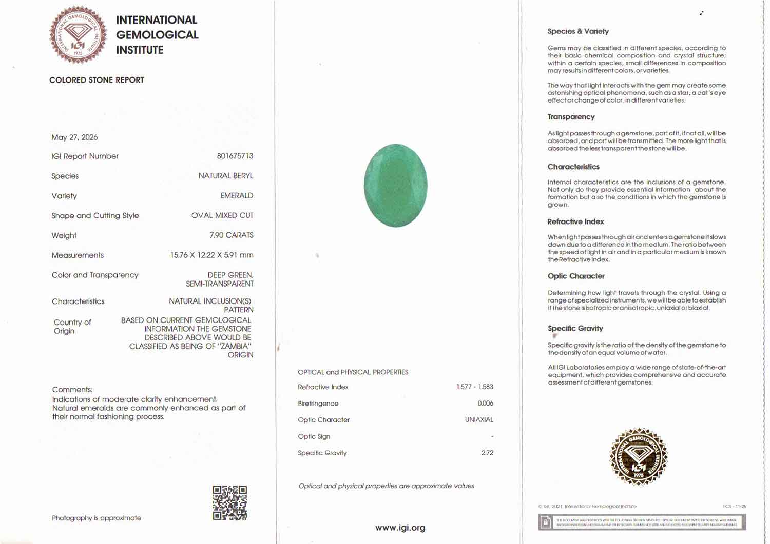 Emerald - 7.90 Carats